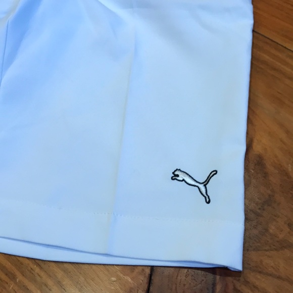 New! PUMA Junior S White Tech Short JRs DryCell UPF 50+ Golf Golfing Sport - Picture 4 of 7